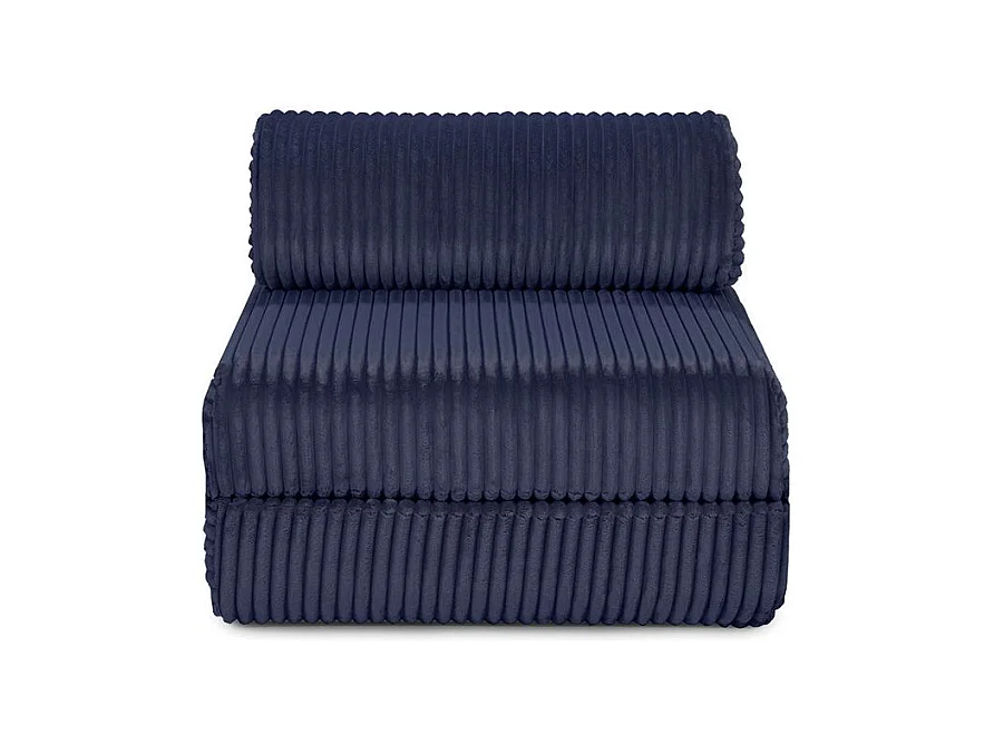 Fauteuil modulable et convertible - Velours côtelé XL - Bleu