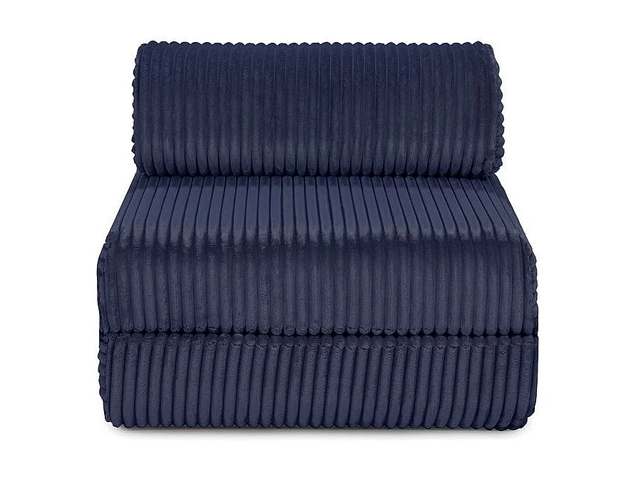 Fauteuil modulable et convertible - Velours côtelé XL - Bleu