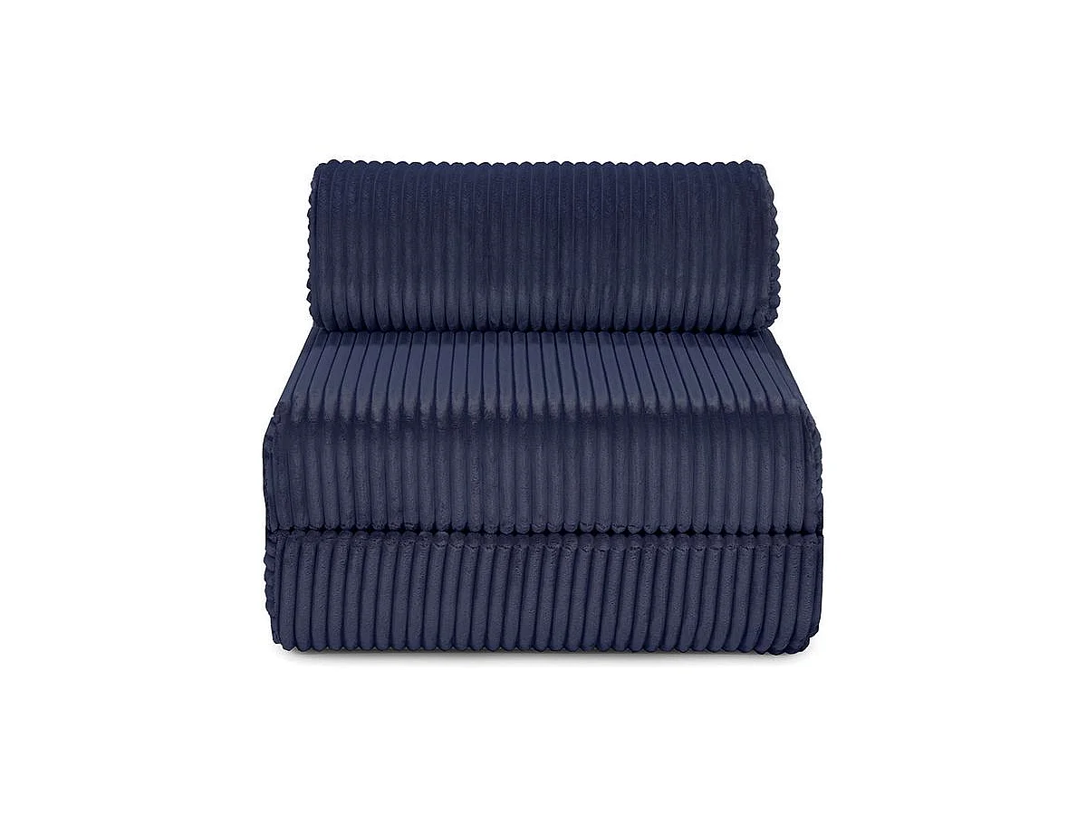 Fauteuil modulable et convertible - Velours côtelé XL - Bleu