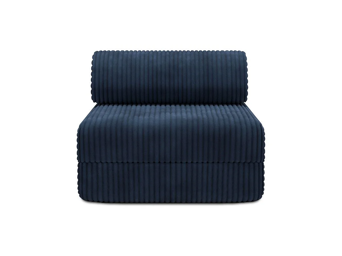 Fauteuil modulable et convertible - Velours côtelé XL - Bleu