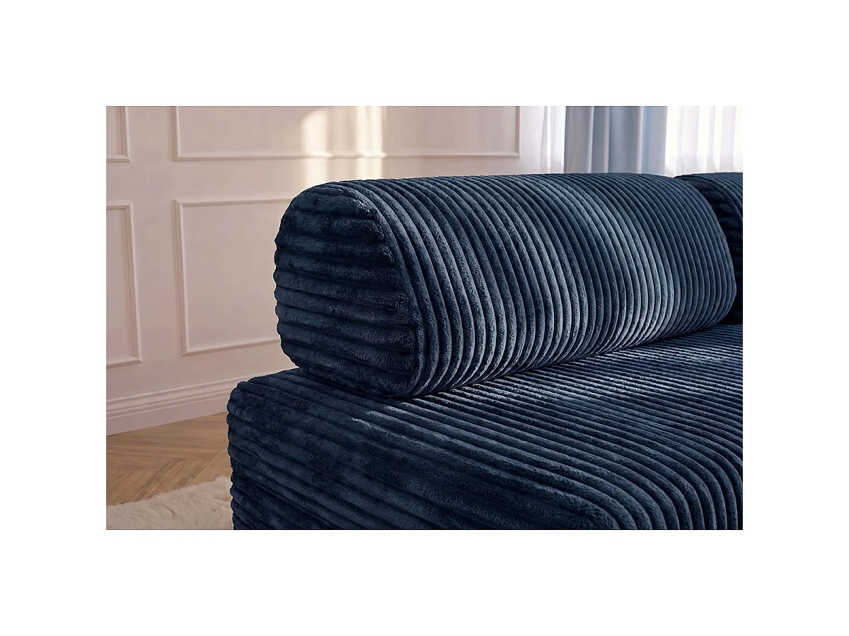 Fauteuil modulable et convertible - Velours côtelé XL - Bleu