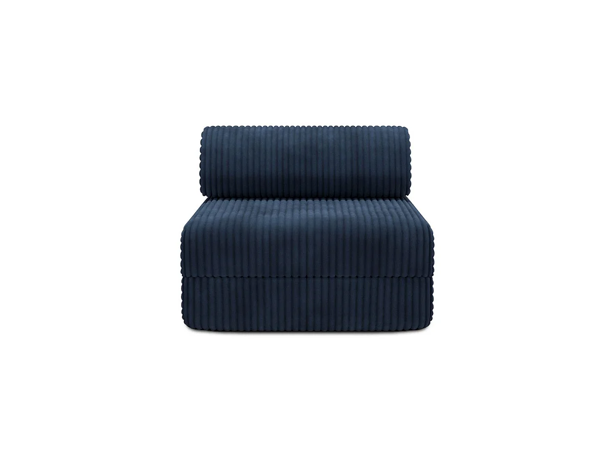 XL blauwe corduroy fauteuil