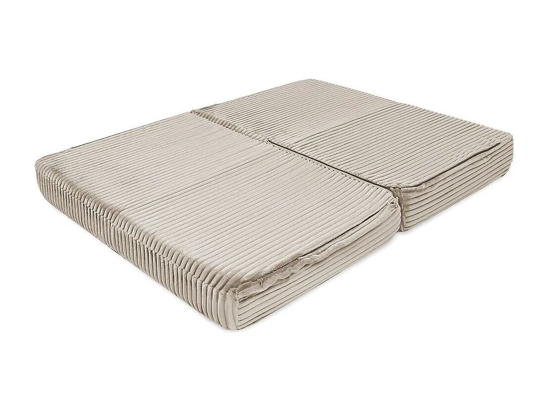 Canapé droit modulable et convertible 2 places - Velours côtelé XL - Beige