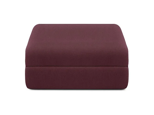 Pouf modulable et convertible - Tissu lisse - Rouge