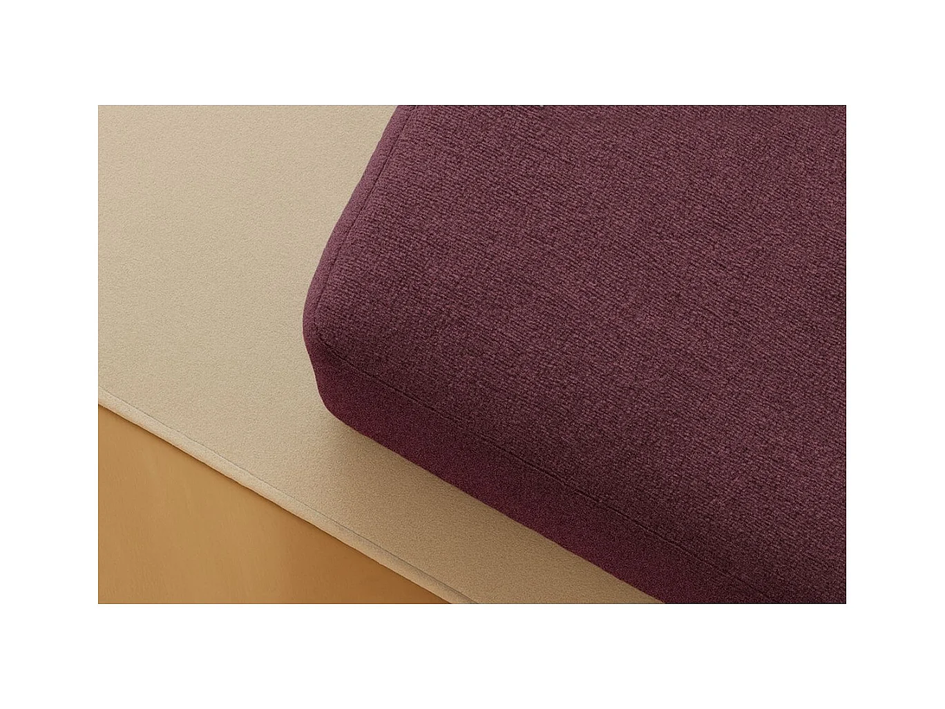 Pouf modulable et convertible - Tissu lisse - Rouge