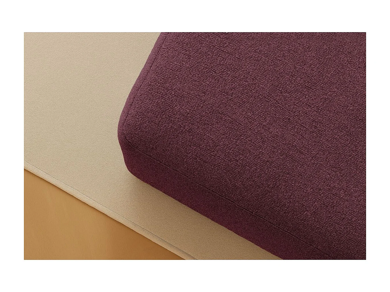 Pouf modulable et convertible - Tissu lisse - Rouge