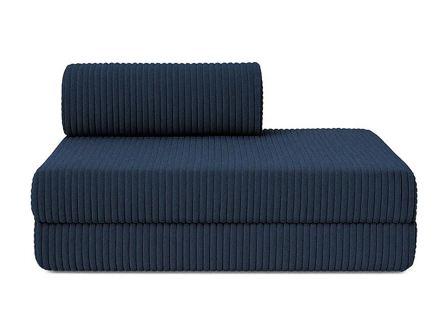 Canapé droit modulable et convertible 2 places - Velours côtelé XL - Bleu
