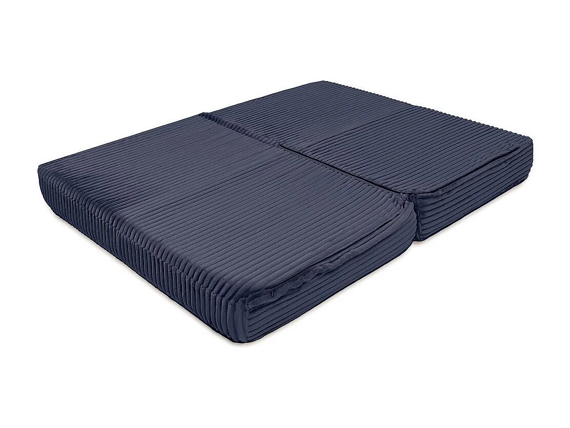 Canapé droit modulable et convertible 2 places - Velours côtelé XL - Bleu
