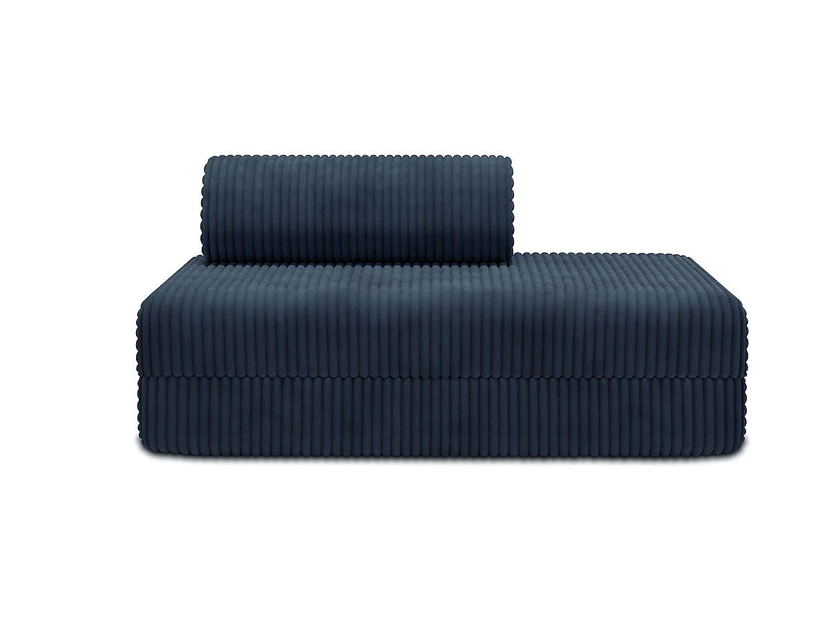 Canapé droit modulable et convertible 2 places - Velours côtelé XL - Bleu