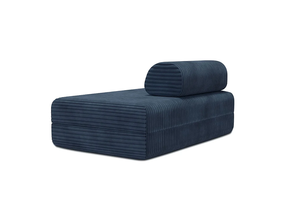 Canapé droit modulable et convertible 2 places - Velours côtelé XL - Bleu