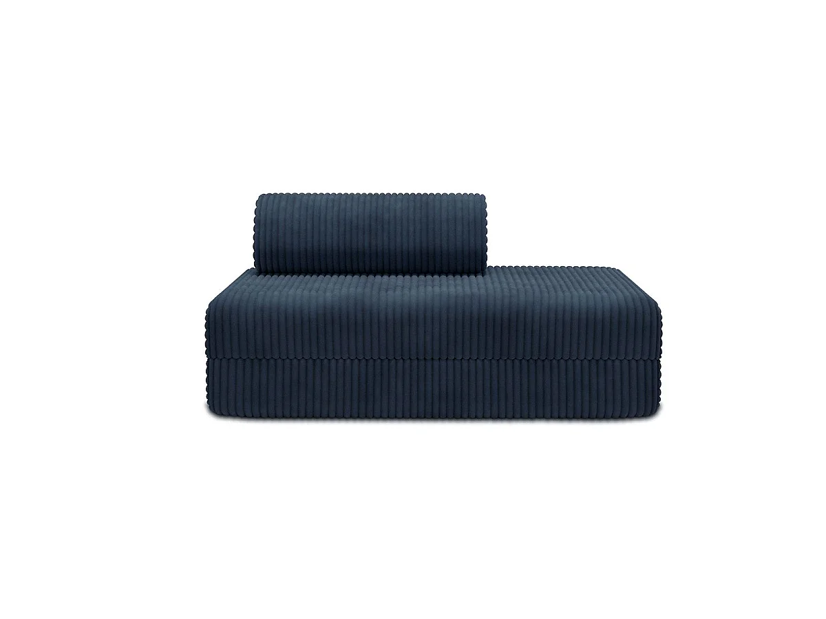 Canapé droit modulable et convertible 2 places - Velours côtelé XL - Bleu