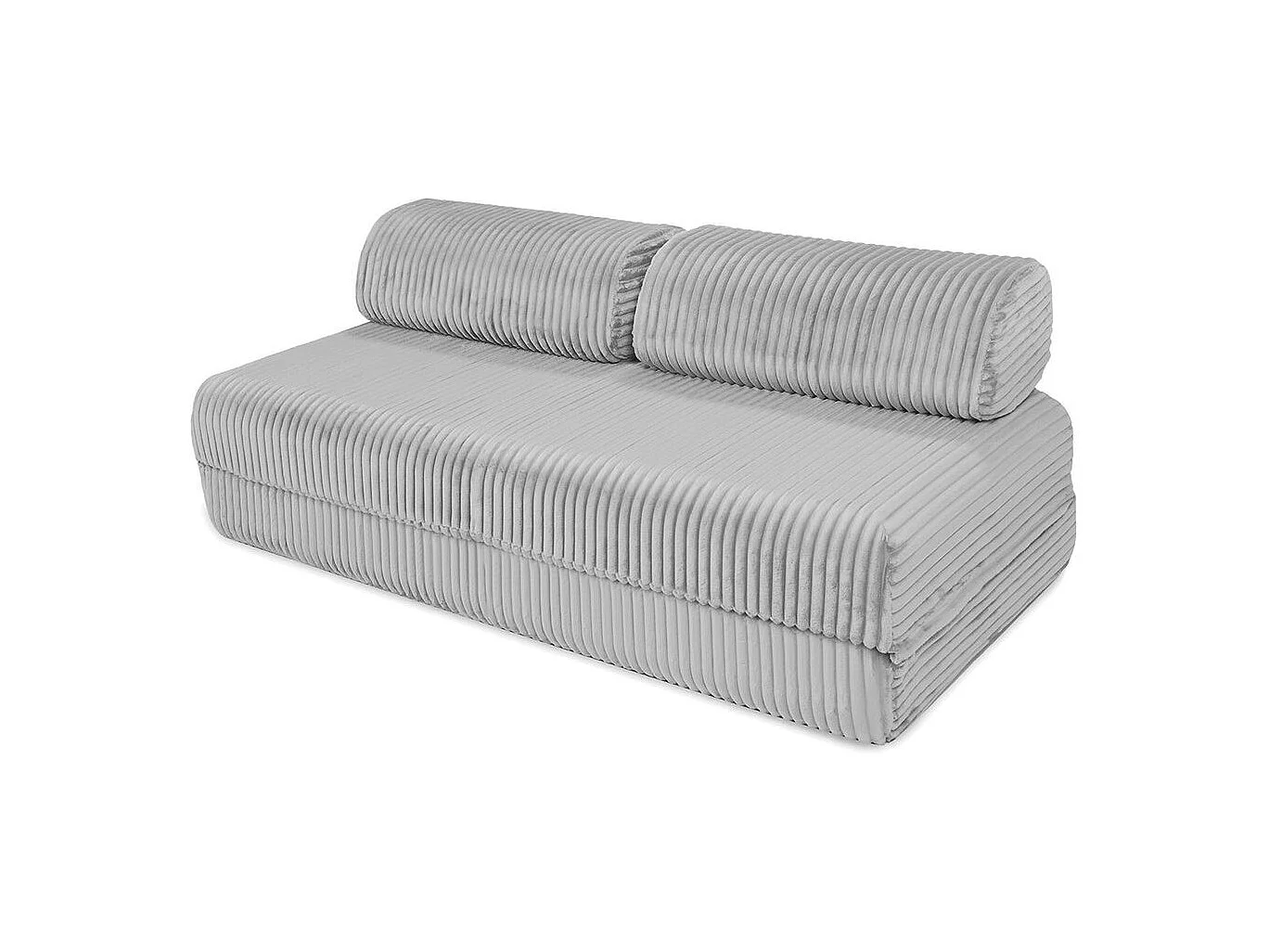 Canapé d'angle modulable et convertible 4 places - Velours côtelé XL - Gris clair