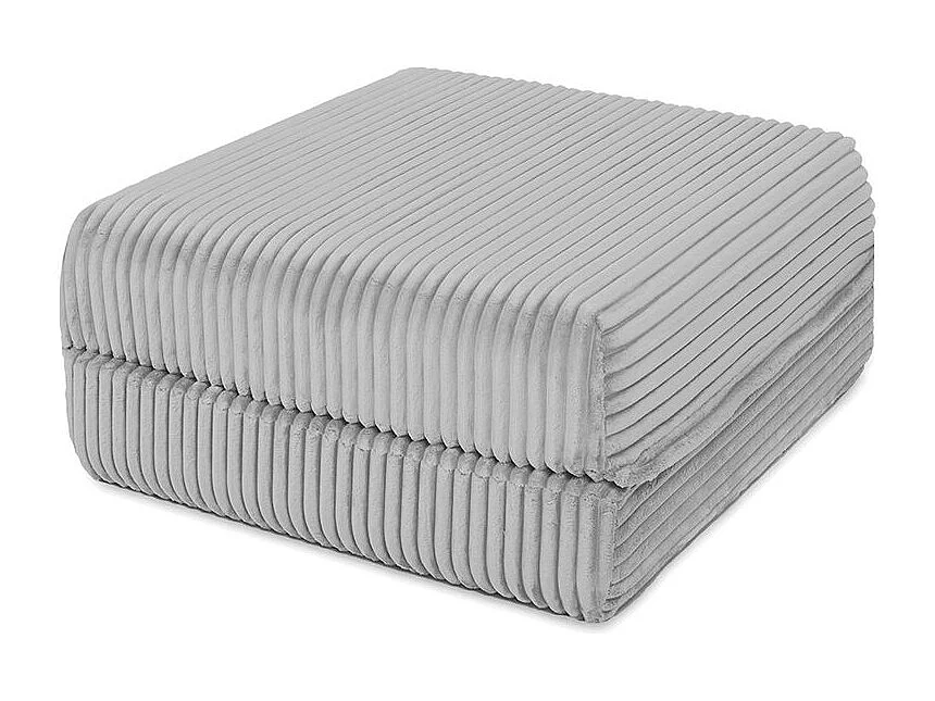 Canapé d'angle modulable et convertible 4 places - Velours côtelé XL - Gris clair