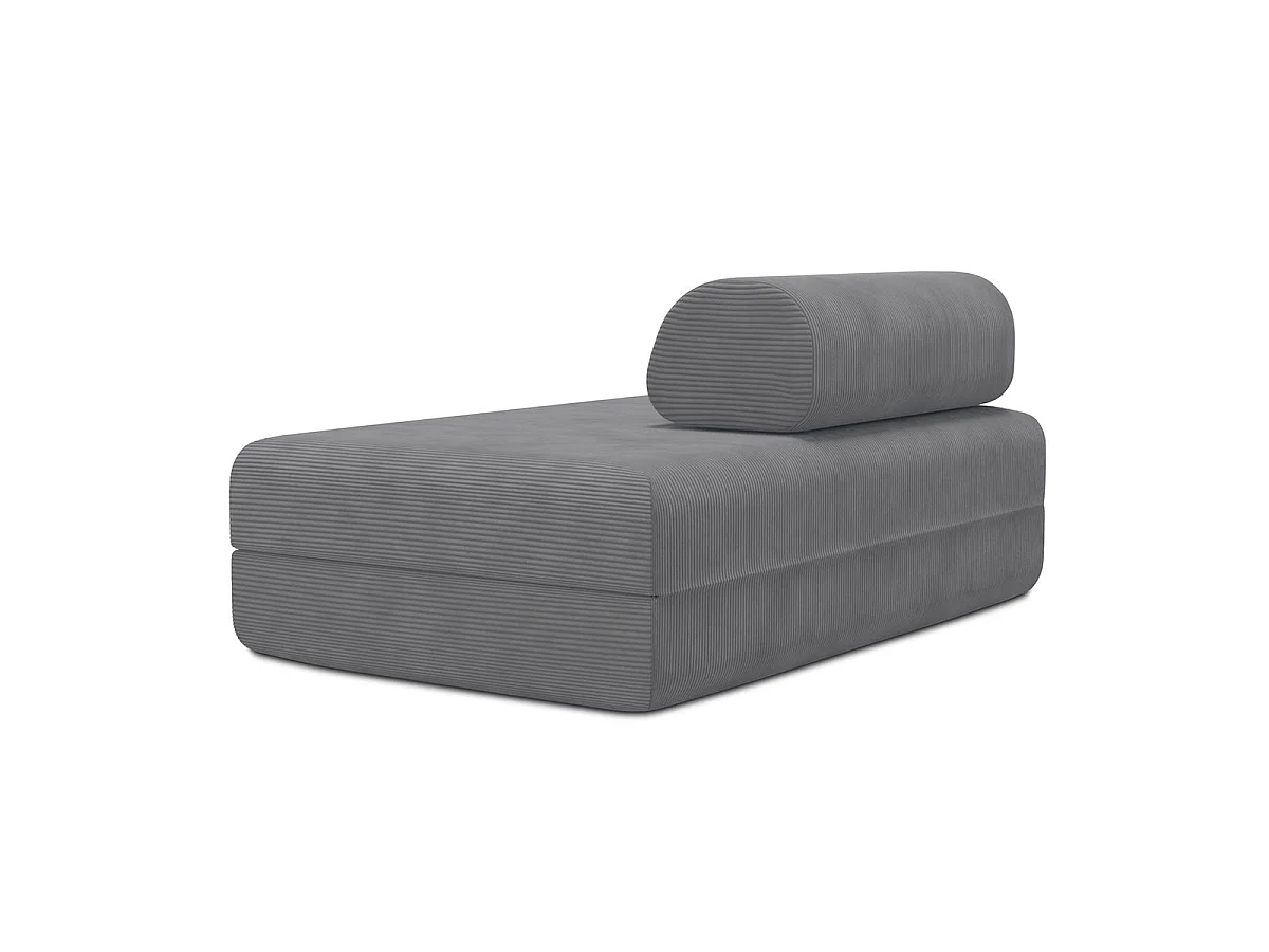 Canapé droit modulable et convertible 2 places - Velours côtelé - Gris