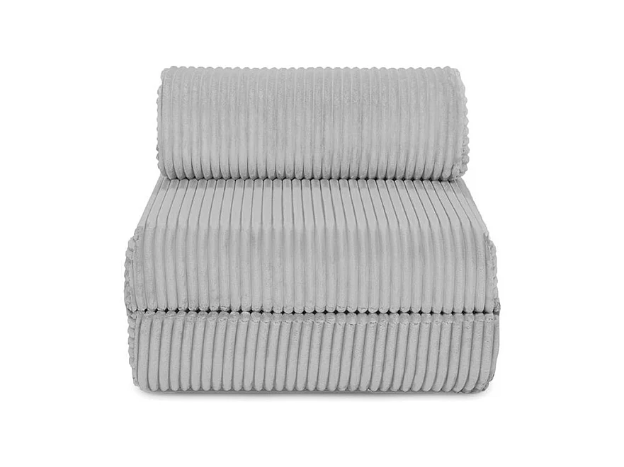 Fauteuil modulable et convertible - Velours côtelé XL - Gris clair