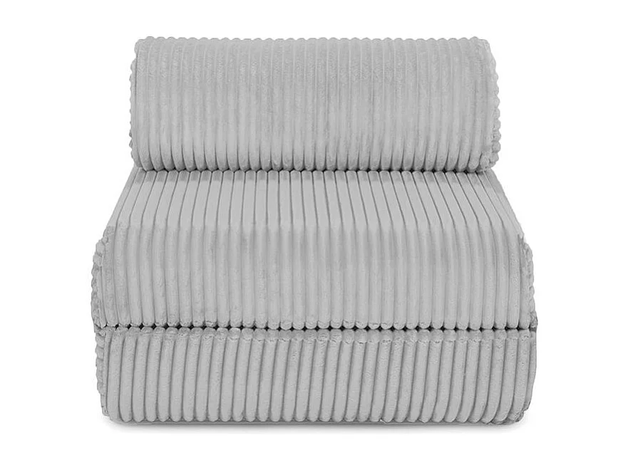 Fauteuil modulable et convertible - Velours côtelé XL - Gris clair