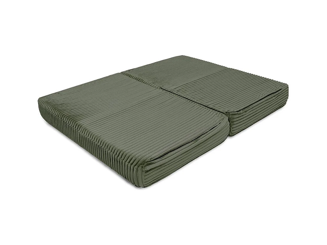 Canapé droit modulable et convertible 2 places - Velours côtelé XL - Vert
