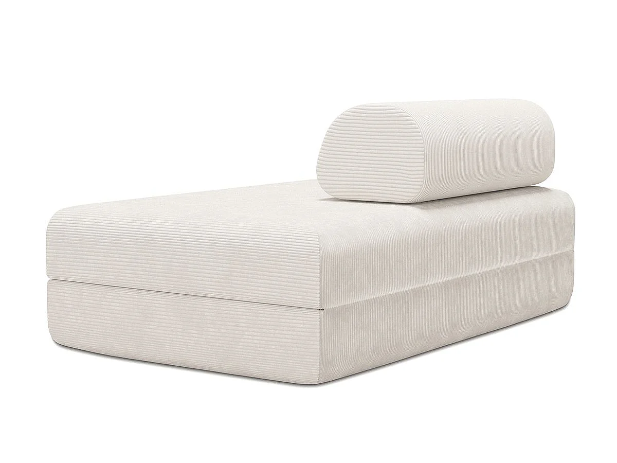 Canapé droit modulable et convertible 2 places - Velours côtelé - Blanc