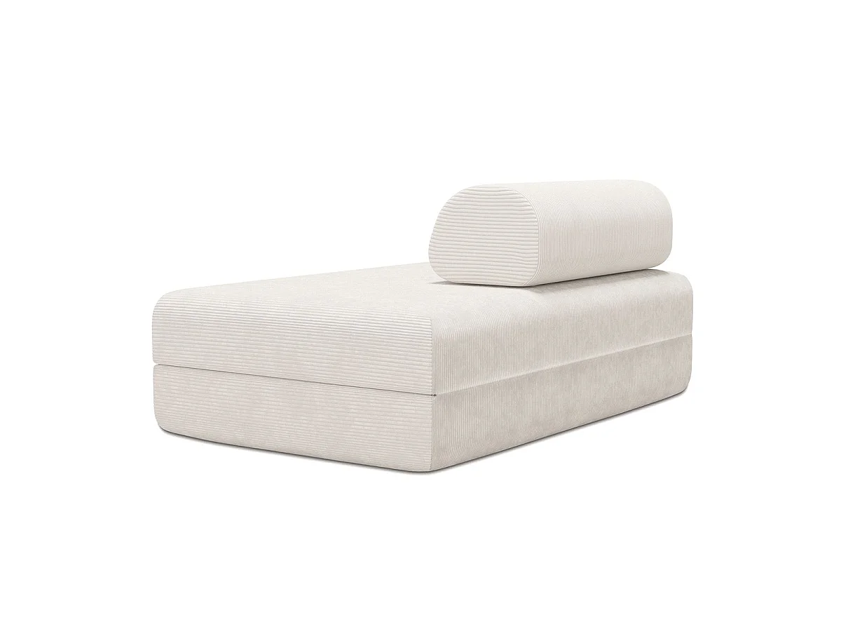 Canapé droit modulable et convertible 2 places - Velours côtelé - Blanc