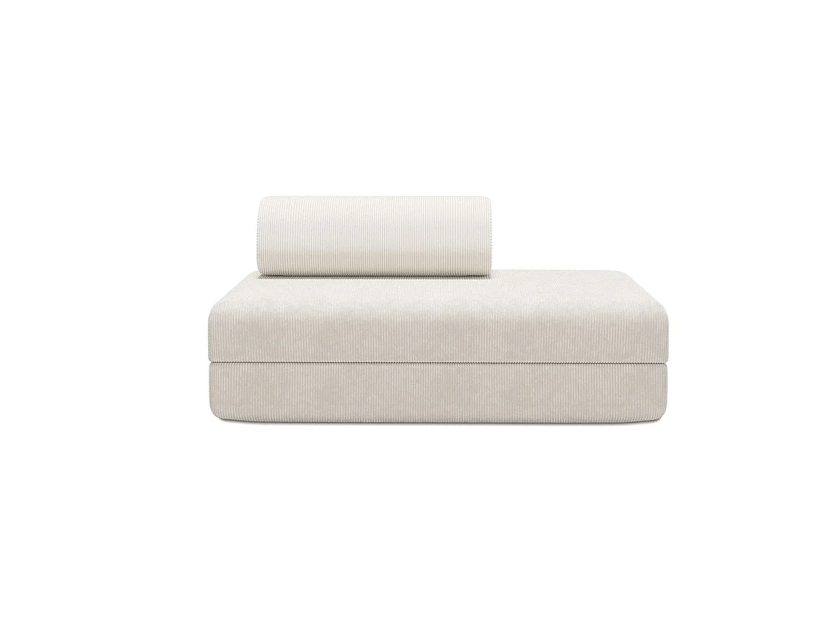 Canapé droit modulable et convertible 2 places - Velours côtelé - Blanc