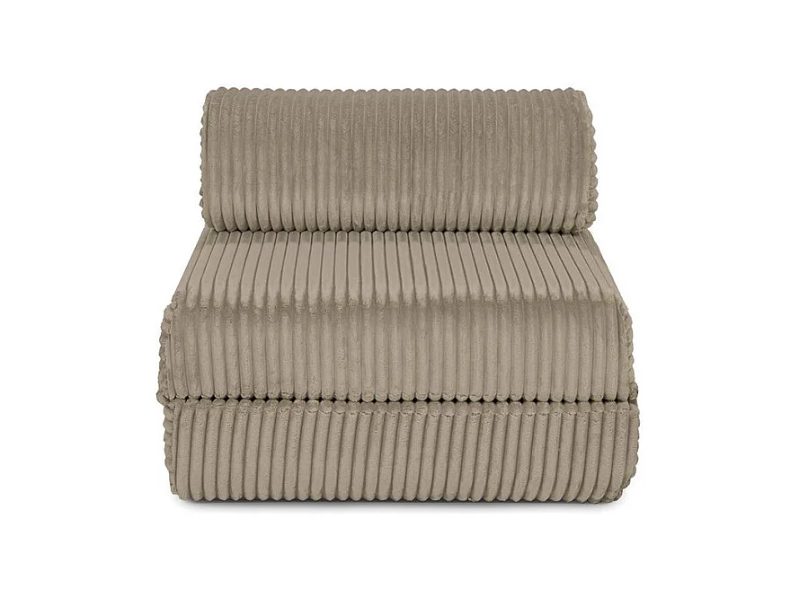 Fauteuil modulable et convertible - Velours côtelé XL - Taupe
