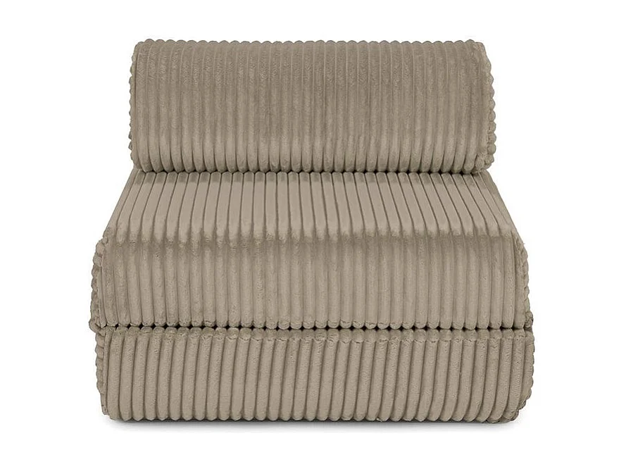 Fauteuil modulable et convertible - Velours côtelé XL - Taupe