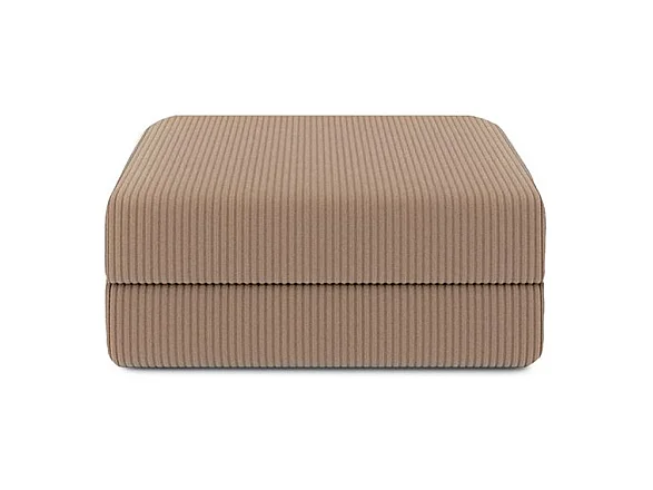 Pouf modulable et convertible - Velours côtelé - Taupe