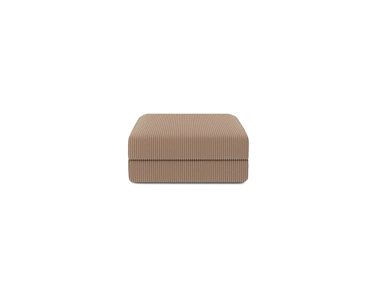 Pouf modulable et convertible - Velours côtelé - Taupe