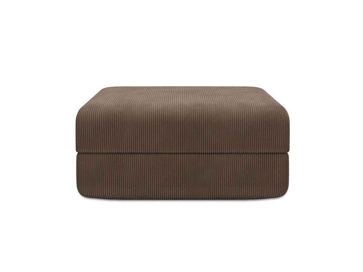 Pouf modulable et convertible - Velours côtelé - Taupe