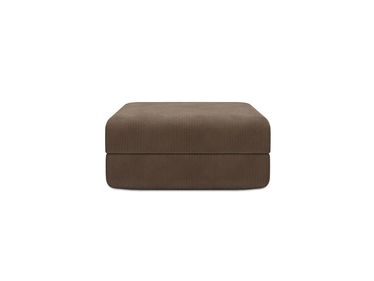 Pouf modulable et convertible - Velours côtelé - Taupe