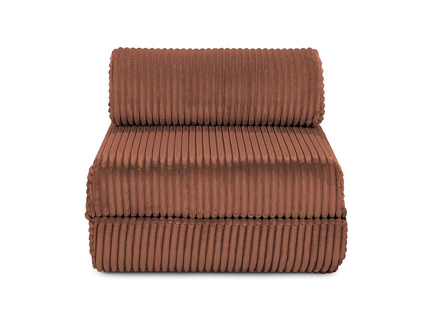 Fauteuil modulable et convertible - Velours côtelé XL - Terracotta