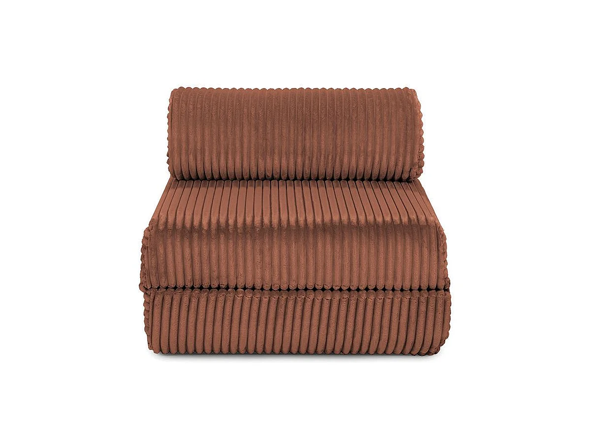 Fauteuil modulable et convertible - Velours côtelé XL - Terracotta