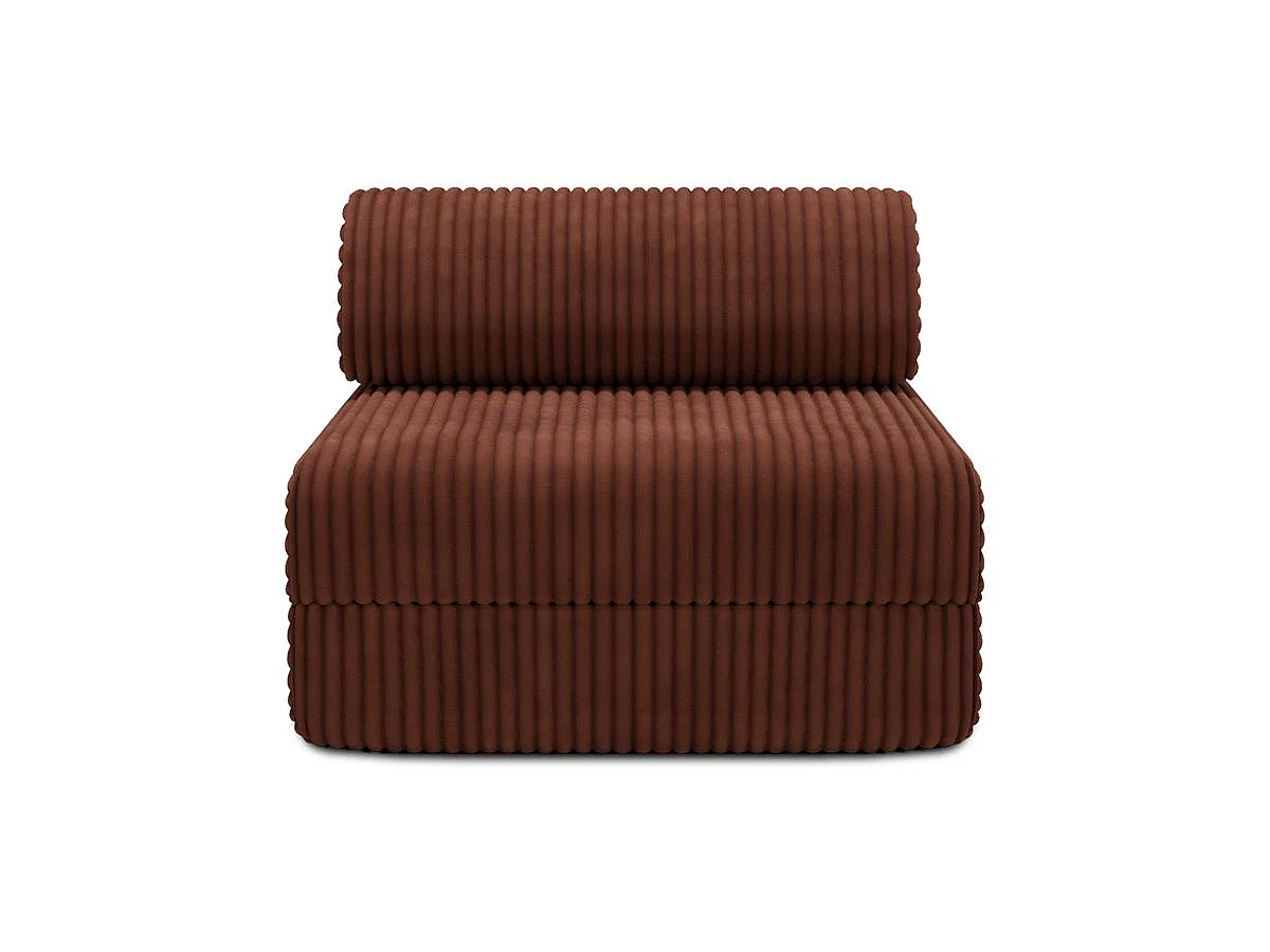 Fauteuil modulable et convertible - Velours côtelé XL - Terracotta