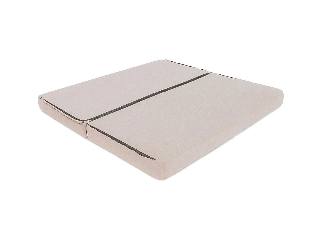 Canapé droit de jardin modulable et convertible 3 places - Tissu imperméable - Beige clair