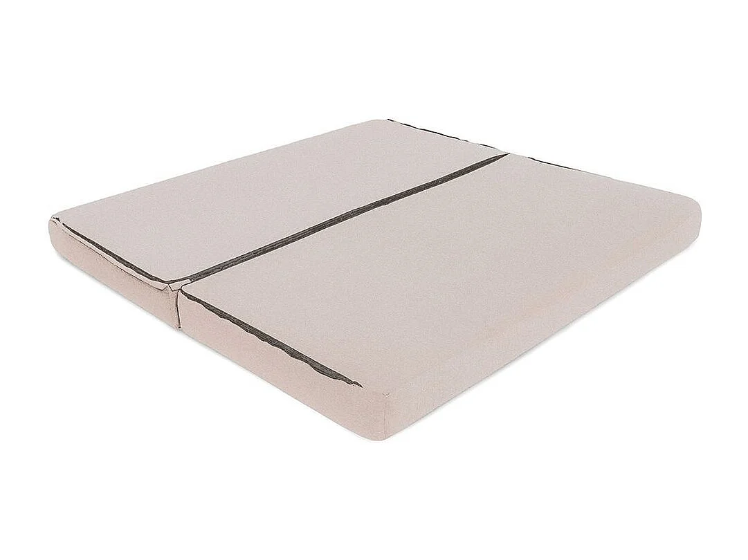 Canapé droit de jardin modulable et convertible 3 places - Tissu imperméable - Beige clair