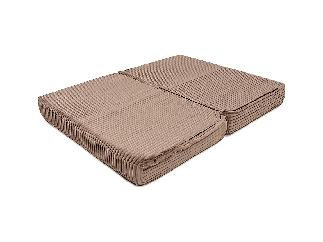 Canapé droit modulable et convertible 2 places - Velours côtelé XL - Marron