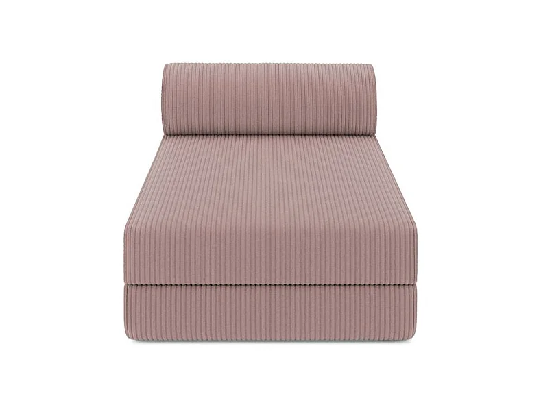 Canapé d'angle modulable et convertible 5 places - Velours côtelé - Rose pâle