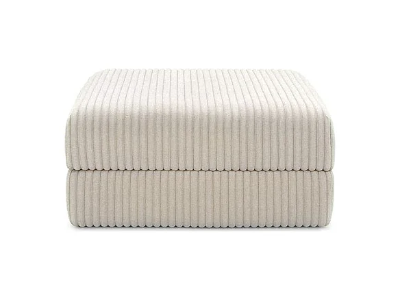 Pouf modulable et convertible - Velours côtelé XL - Blanc