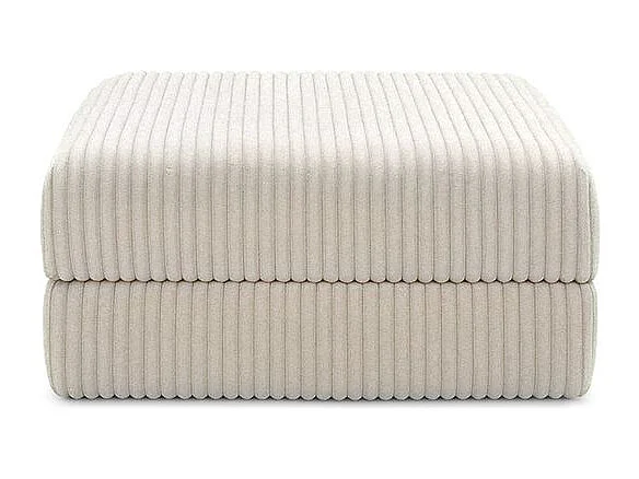 Pouf modulable et convertible - Velours côtelé XL - Blanc