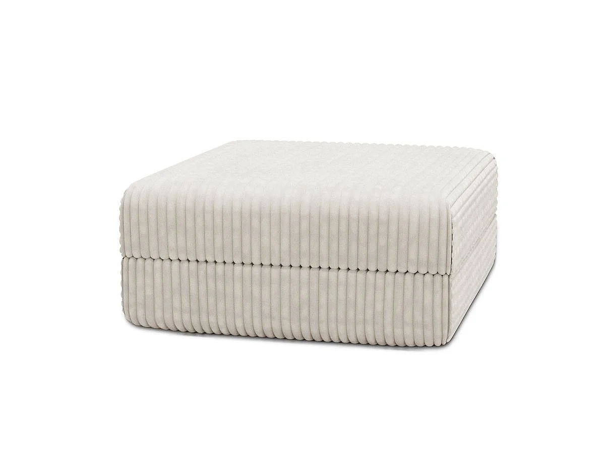 Pouf modulable et convertible - Velours côtelé XL - Blanc