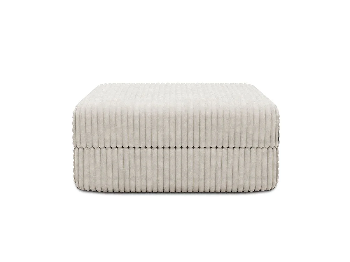 Pouf modulable et convertible - Velours côtelé XL - Blanc