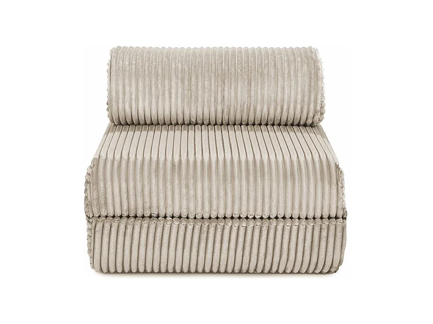 Fauteuil modulable et convertible - Velours côtelé XL - Beige