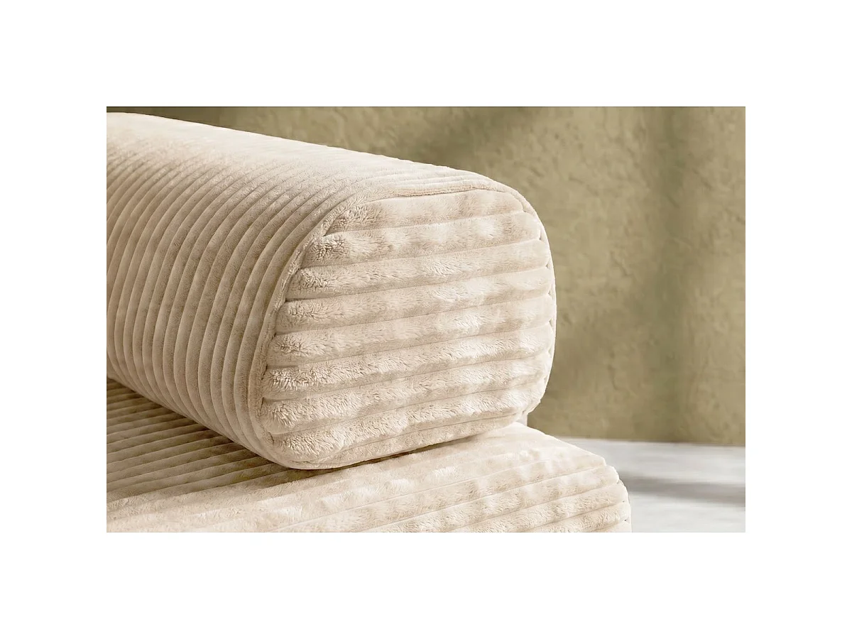 Fauteuil modulable et convertible - Velours côtelé XL - Beige