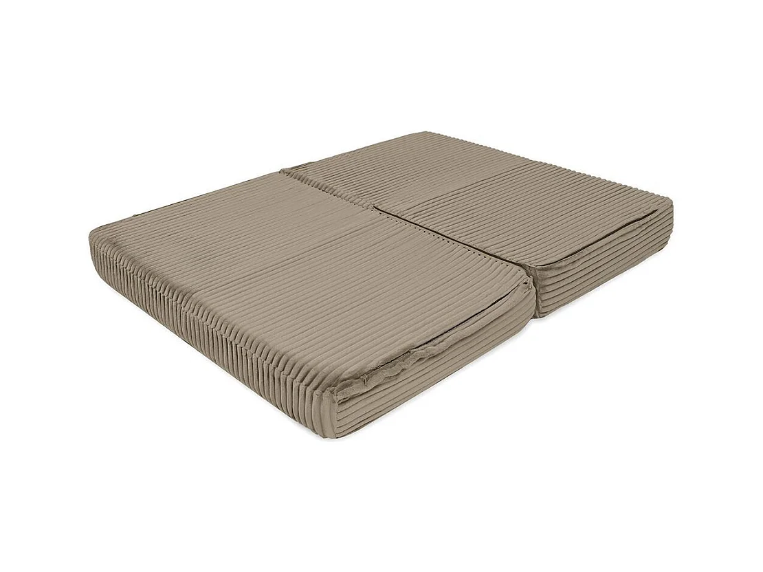 Canapé droit modulable et convertible 2 places - Velours côtelé XL - Taupe