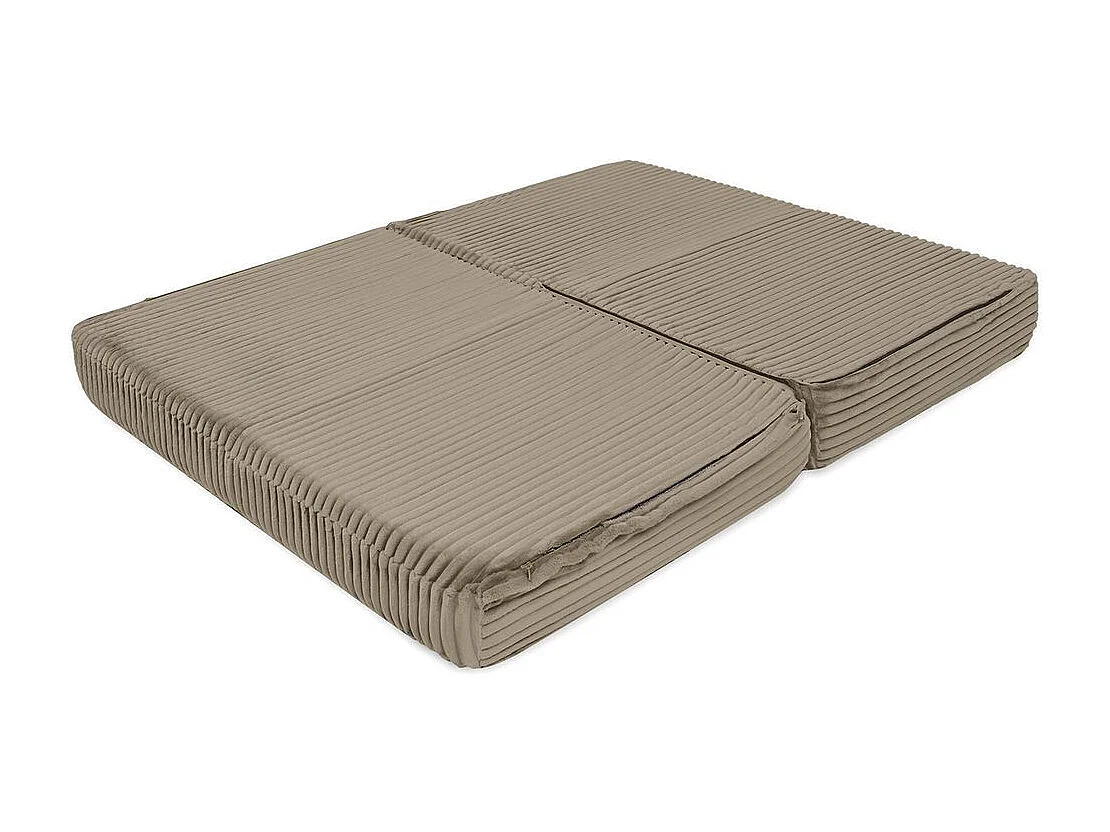 Canapé droit modulable et convertible 2 places - Velours côtelé XL - Taupe