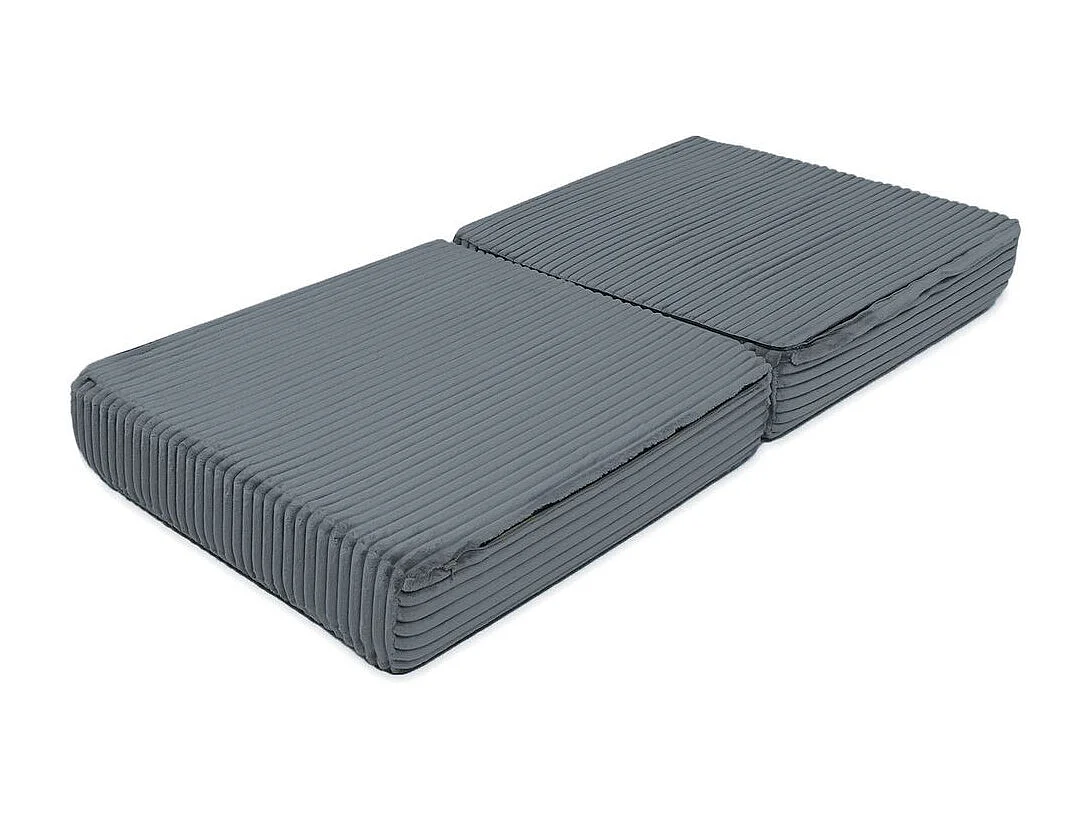 Canapé d'angle modulable et convertible 4 places - Velours côtelé XL - Gris