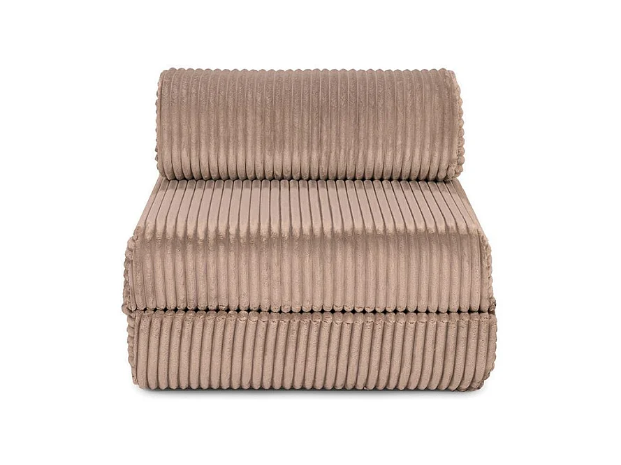 Fauteuil modulable et convertible - Velours côtelé XL - Marron