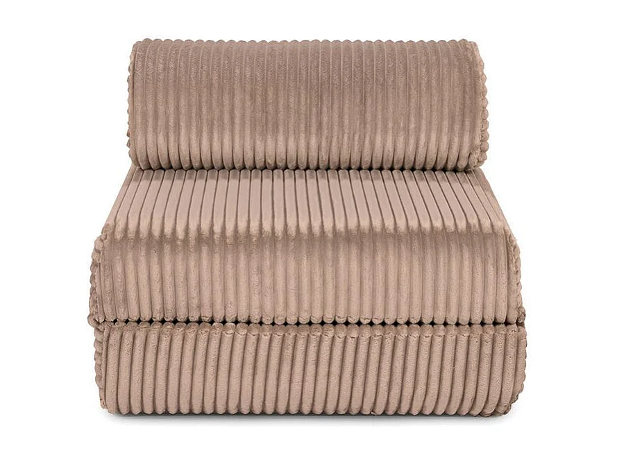 Fauteuil modulable et convertible - Velours côtelé XL - Marron