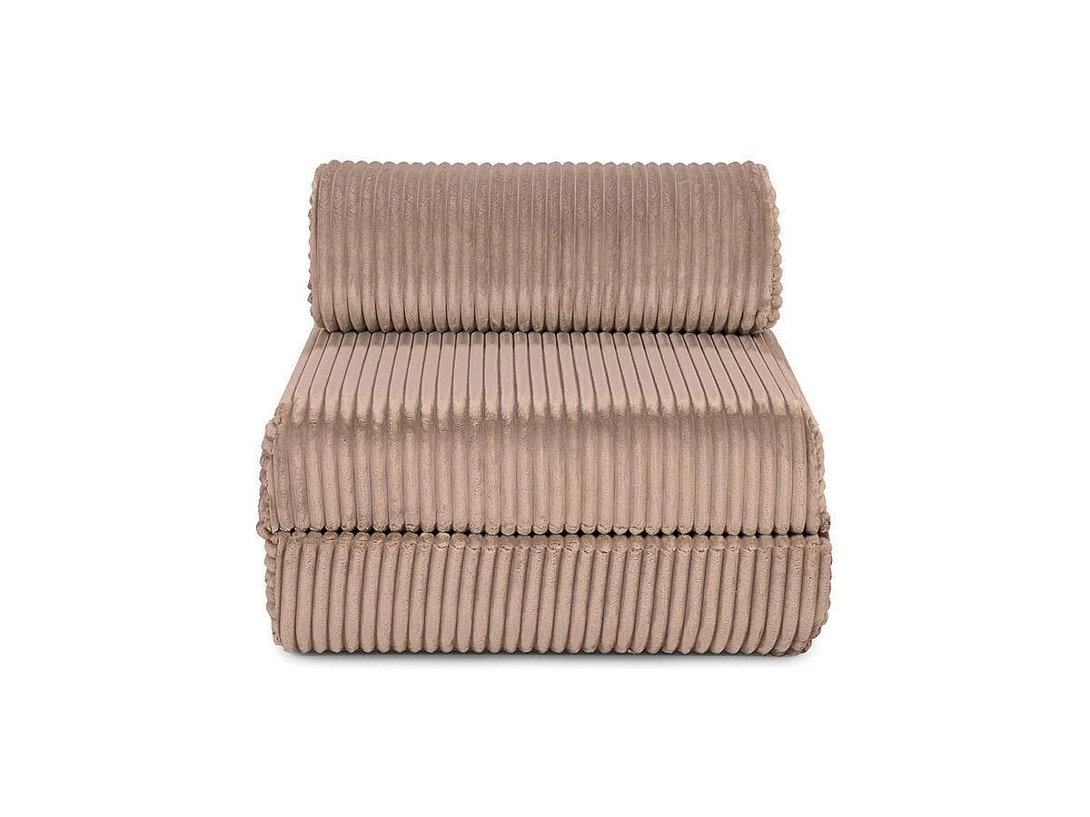 Fauteuil modulable et convertible - Velours côtelé XL - Marron