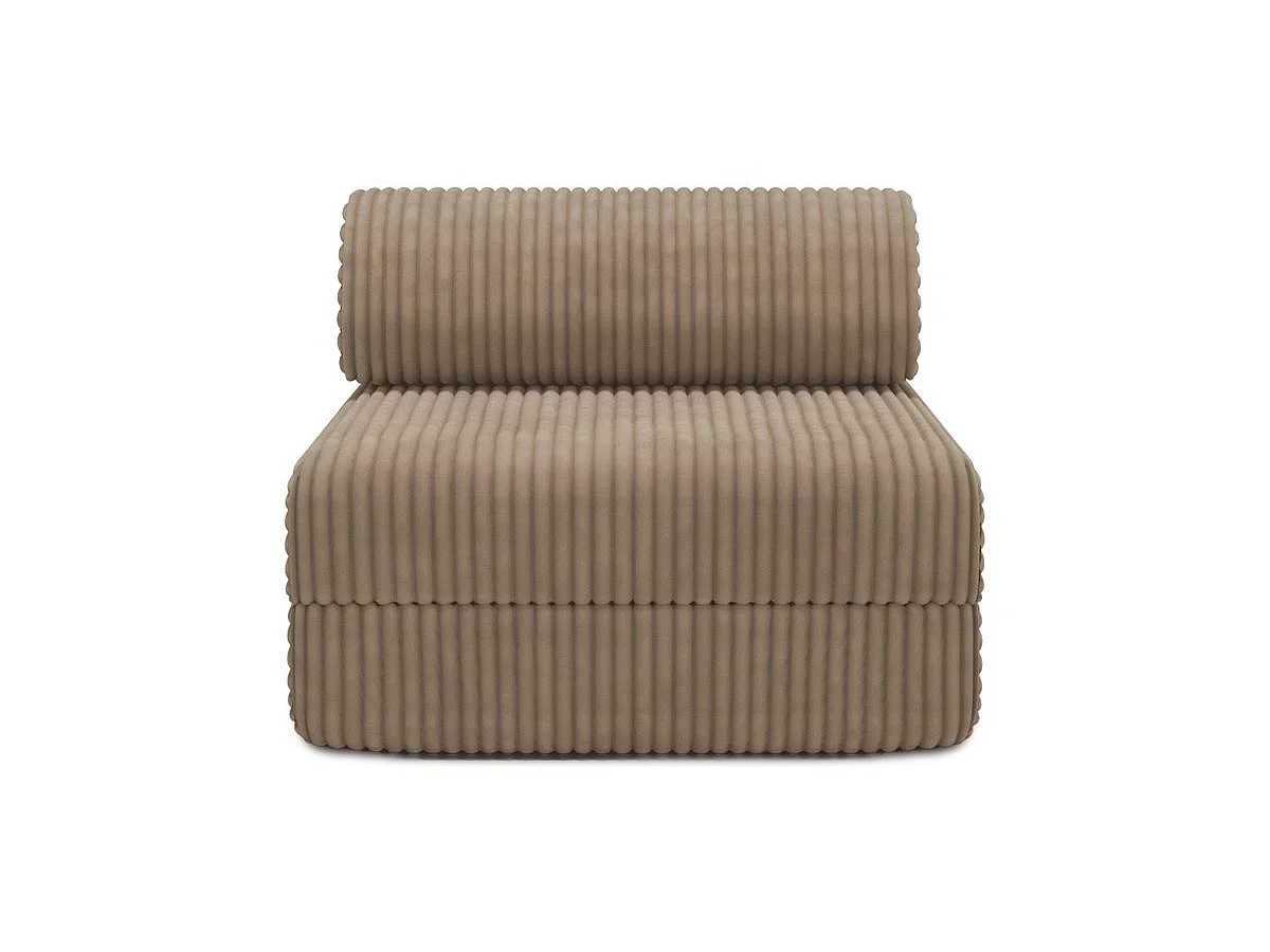 Fauteuil modulable et convertible - Velours côtelé XL - Marron